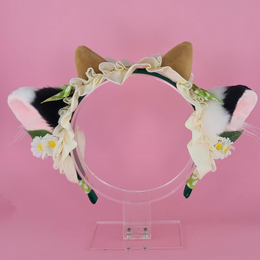 Plush cow ears - Daisy green