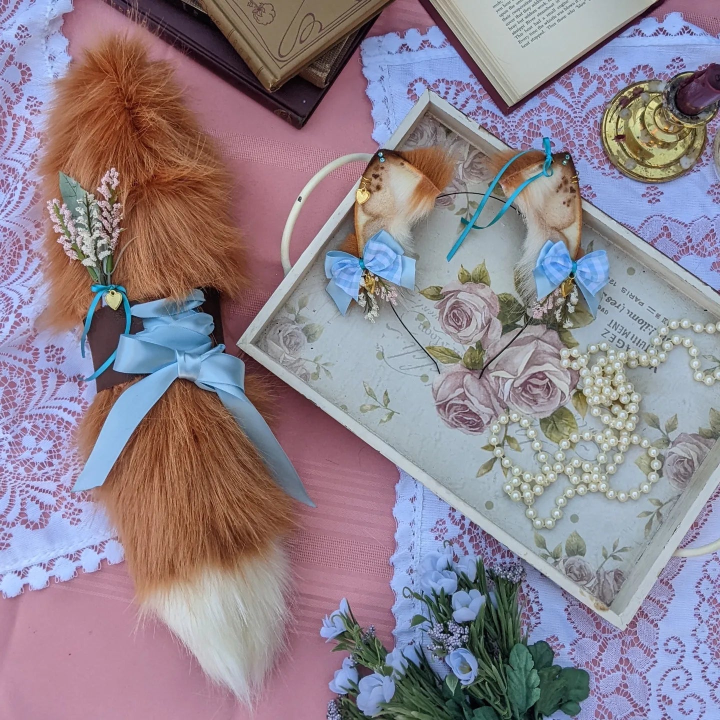 tabby cottagecore sweetheart kitten set